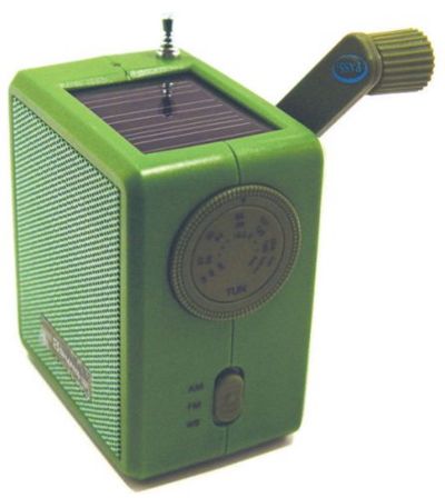 Figure 1. Kikkerland Dynamo Solar and Crank Emergency Radio, Green