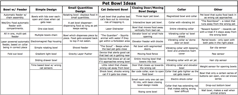 Idea Generation: Pet Bowl