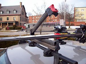 Figure 1: Open roof rack with skis