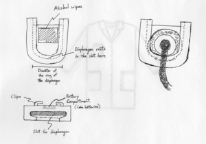 Design 1: Stethoscope Heater and Sanitizer Integrated with Lab Coat