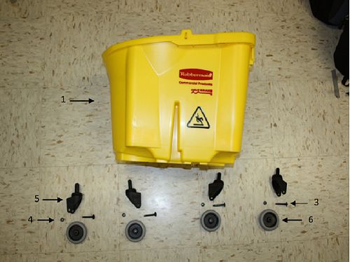 Figure 1: Exploded view of mop bucket