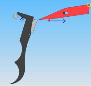 Figure 1.  Paintball gun trigger mechanism not cocked.